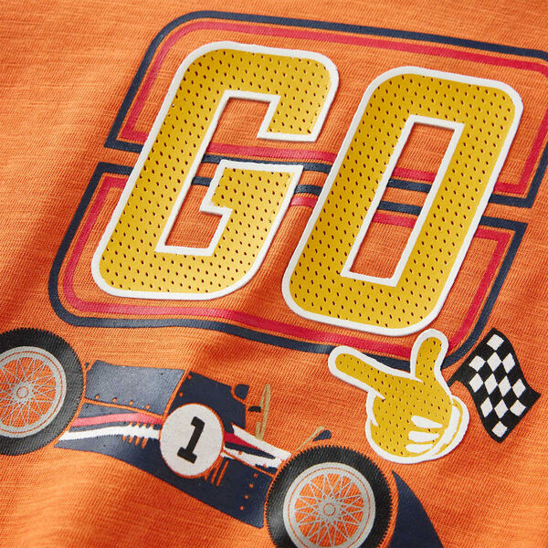 T-shirt enfants manches longues orange fonc&eacute; 92