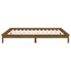 vidaXL Cadre de lit &agrave; LED sans matelas 140x190 cm bois massif