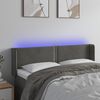 vidaXL T&ecirc;te de lit &agrave; LED Gris fonc&eacute; 147x16x78/88 cm Velours