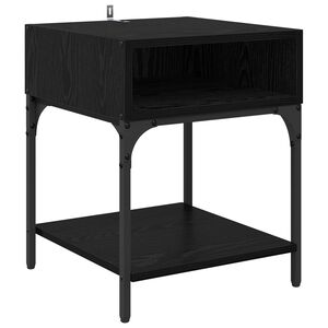 vidaXL Table de chevet Ch&ecirc;ne noir 40 x 40 x 50 cm Bois d'ing&eacute;nierie