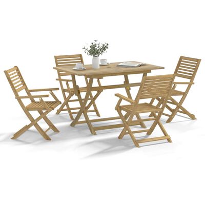 vidaXL Ensemble à manger de jardin 5 pcs Bois d'acacia solide