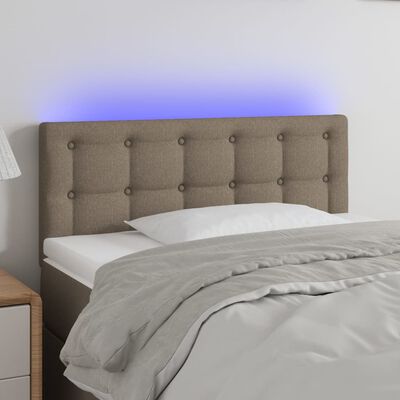 vidaXL Tête de lit à LED Taupe 80x5x78/88 cm Tissu