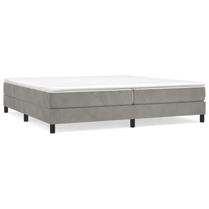 vidaXL Cadre de lit &agrave; lattes gris clair 200x200 cm velours