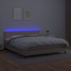 vidaXL Sommier &agrave; lattes de lit avec matelas LED Cappuccino 180x200 cm