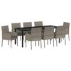 vidaXL Ensemble de salle &agrave; manger pour jardin 9 pcs Gris polyrotin
