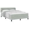vidaXL Lit &agrave; ressorts avec matelas Gris clair 160 x 200 cm Velours