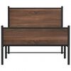 vidaXL Cadre de lit en m&eacute;tal sans matelas ch&ecirc;ne marron 100x200 cm
