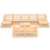 vidaXL Salon de jardin 10 pcs Bois de pin massif
