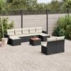 vidaXL Salon de jardin 10 pcs avec coussins noir r&eacute;sine tress&eacute;e