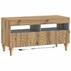 vidaXL Meuble TV LED ALKMAAR 81 x 35 x 43 cm Ch&ecirc;ne artisanal