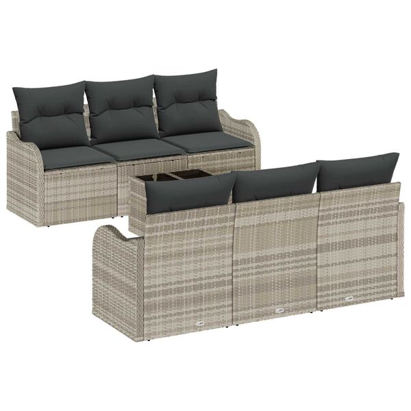 vidaXL Ensemble de canap&eacute; de jardin 7 pcs Gris clair et gris fonc&eacute;
