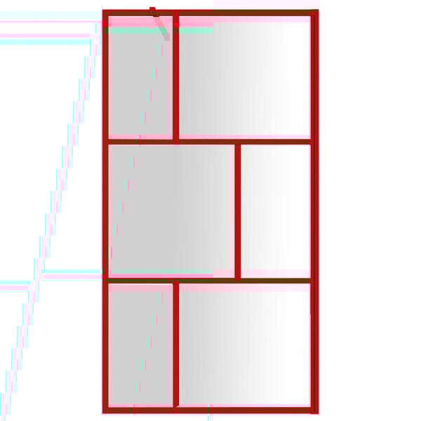 vidaXL Paroi de douche avec verre ESG transparent rouge 100x195 cm