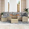 vidaXL Ensemble de canap&eacute; de jardin 8 pcs Beige Poly rotin