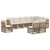 vidaXL Ensemble de canap&eacute; de jardin 10 pcs Beige polyrotin