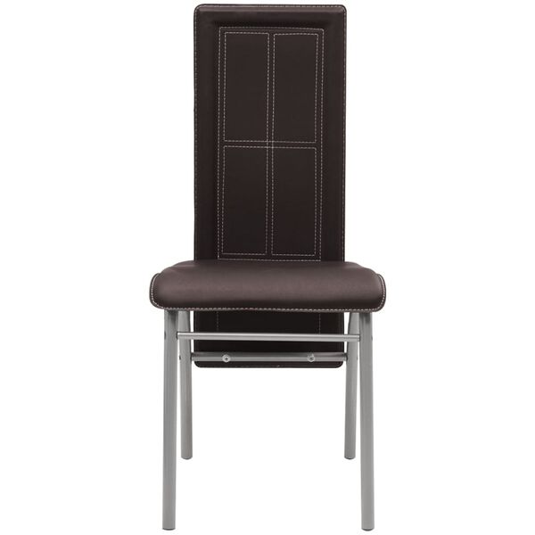 vidaXL Chaises &agrave; manger lot de 2 marron similicuir