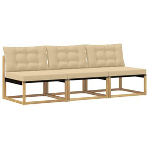 vidaXL Sofa de milieu ext&eacute;rieur Bois d'Acacia Massif Blanc