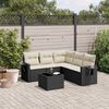 vidaXL Salon de jardin 6 pcs avec coussins noir r&eacute;sine tress&eacute;e