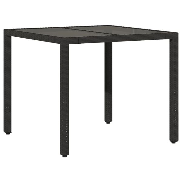 vidaXL Ensemble de bistro 3 pcs avec coussins noir r&eacute;sine tress&eacute;e