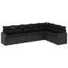 vidaXL Salon de jardin 7 pcs avec coussins noir r&eacute;sine tress&eacute;e