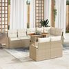vidaXL Ensemble de canap&eacute; de jardin 9 pcs Beige Poly rotin