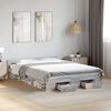 vidaXL Cadre de lit avec tiroirs sans matelas sonoma gris 135x190 cm