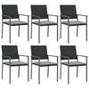 vidaXL Ensemble &agrave; manger de jardin 7 pcs coussins r&eacute;sine tress&eacute;e acier