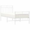 vidaXL Cadre de lit m&eacute;tal sans matelas avec pied de lit blanc 75x190cm