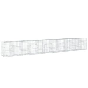 vidaXL Panier gabion avec couvercle 1100x100x150 cm fer galvanis&eacute;