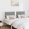 vidaXL T&ecirc;te de lit capitonn&eacute;e avec t&ecirc;te de lit Blanc 160 cm Pin massif