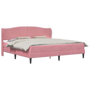 vidaXL Cadre de lit avec t&ecirc;te de lit Rose 200 x 200 cm Velours
