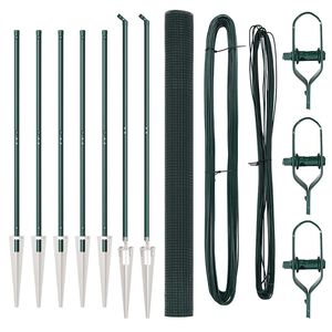 vidaXL Cl&ocirc;ture en fil soud&eacute; avec pointes Acier et PVC Vert Maille