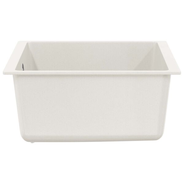 vidaXL &Eacute;vier Blanc 430 x 460 mm 80% Quartz et 20% R&eacute;sine