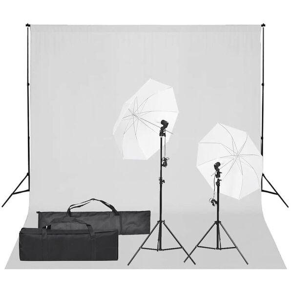 vidaXL Kit de studio photo avec éclairage et toile de fond