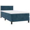 vidaXL Sommier &agrave; lattes de lit et matelas et LED Bleu fonc&eacute; 80x200cm