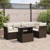 vidaXL Salon de jardin avec coussins 6 pcs marron résine tressée