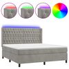 vidaXL Sommier &agrave; lattes de lit matelas et LED Gris clair 180x200 cm