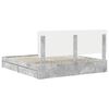 vidaXL Lit de Rangement Gris b&eacute;ton 200 x 200 cm Bois d'ing&eacute;nierie