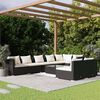 vidaXL Salon de jardin 9 pcs avec coussins Noir R&eacute;sine tress&eacute;e