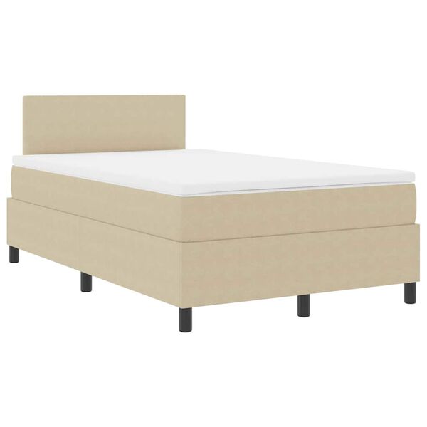 vidaXL Lit &agrave; ressort LED Gris clair et blanc 120 x 190 cm