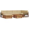 vidaXL Ensemble de canap&eacute;s d'ext&eacute;rieur 7 pcs Naturel et Beige