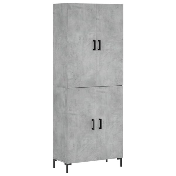 vidaXL Buffet haut Gris b&eacute;ton 69,5x34x180 cm Bois d'ing&eacute;nierie