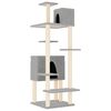 vidaXL Arbre &agrave; chat avec griffoirs en sisal Gris clair 154 cm