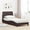 vidaXL Lit avec matelas marron fonc&eacute; 90x190 cm tissu