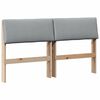 vidaXL T&ecirc;te de lit capitonn&eacute;e Gris clair 140 cm Pin massif