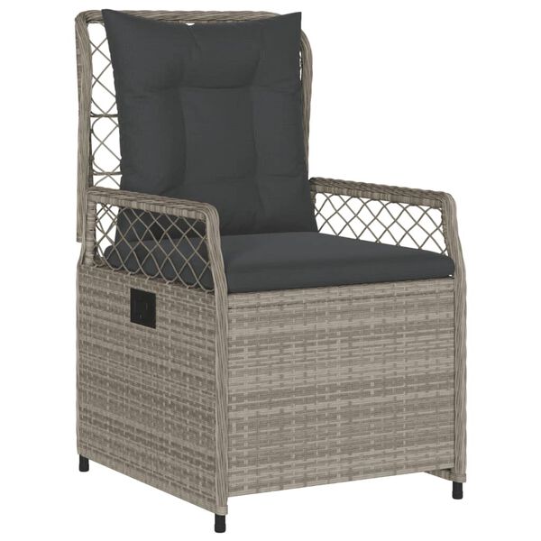 vidaXL Ensemble &agrave; manger de jardin et coussins 5 pcs gris clair rotin