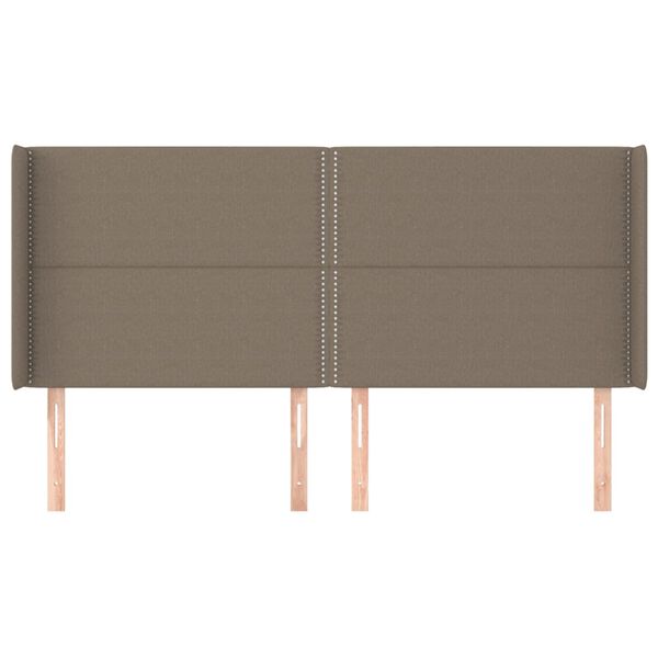vidaXL T&ecirc;te de lit avec oreilles Taupe 203x16x118/128 cm Tissu