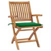vidaXL Chaises pliables de jardin avec coussins lot de 8 Teck solide