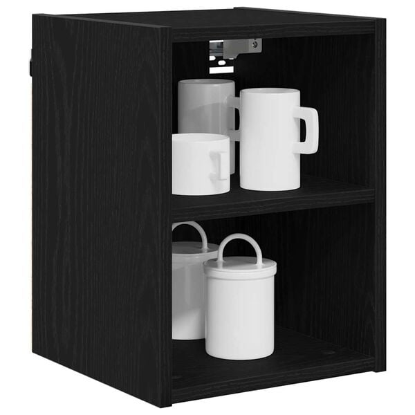 vidaXL Armoire suspendue avec stockage Ch&ecirc;ne noir 30 x 29,5 x 40 cm