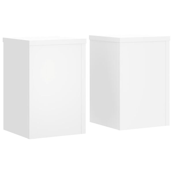 vidaXL Supports pour plantes 2 pcs blanc 20x20x30 cm bois d'ing&eacute;nierie