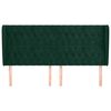vidaXL T&ecirc;te de lit avec oreilles Vert fonc&eacute; 203x23x118/128 cm Velours
